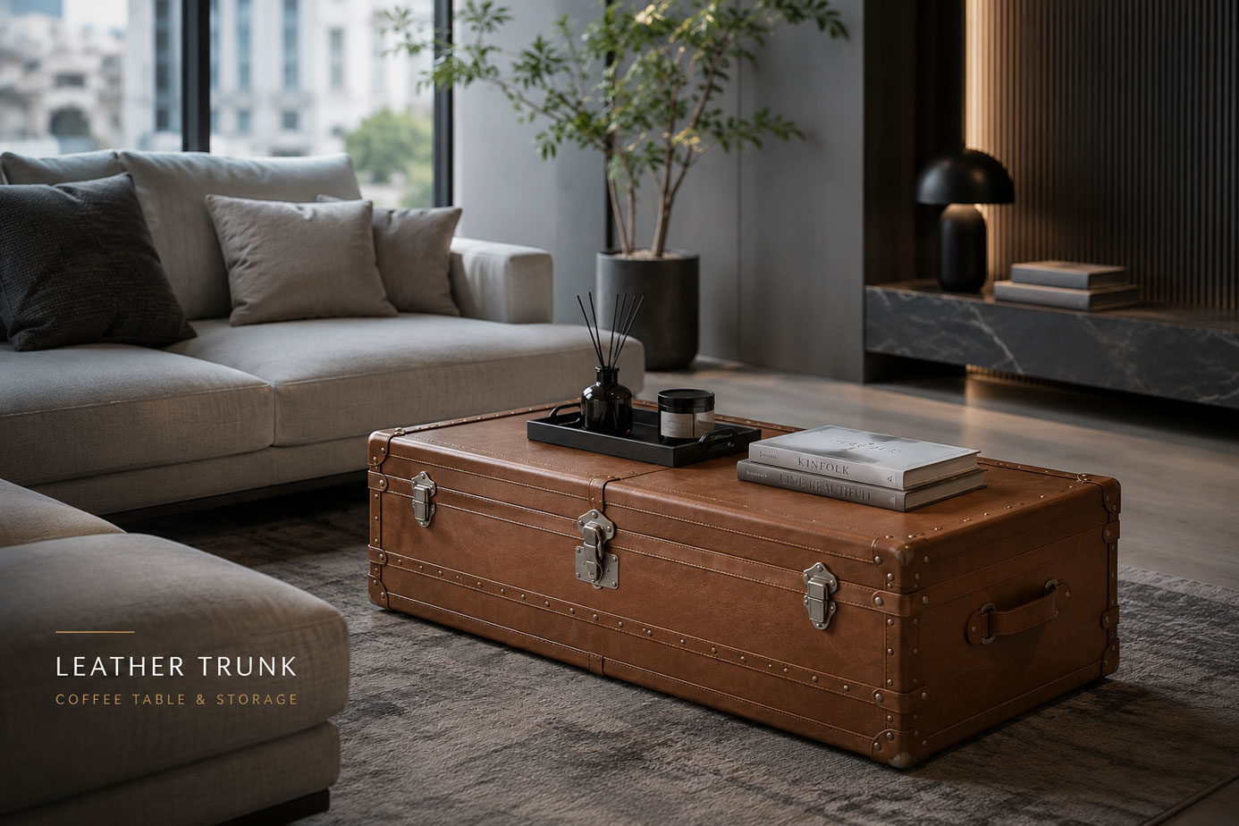 เปลี่ยนหีบหนังให้กลายเป็น Coffee Table